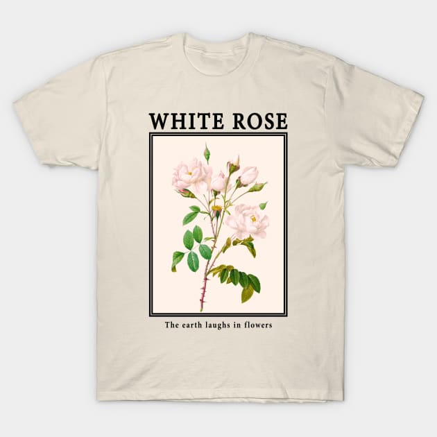 Flowers White Rose T-Shirt by j.adevelyn